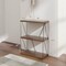 Walnut 3 Tier Storage Rack Open Shelf Metal Frame Bookcase for Small Spaces